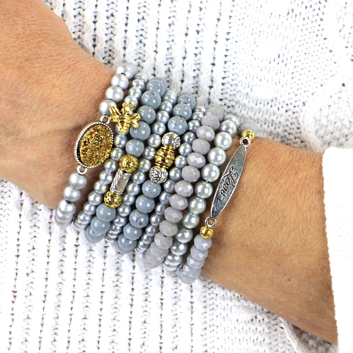 Stella, ArmStacks, The Lace Project Inspired, HGTV on sale Christina, Stacked Bracelets, Beaded Bracelets, Boho Style