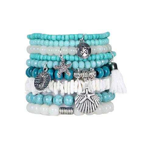 Cari - Set of 9 Stretch Bracelets